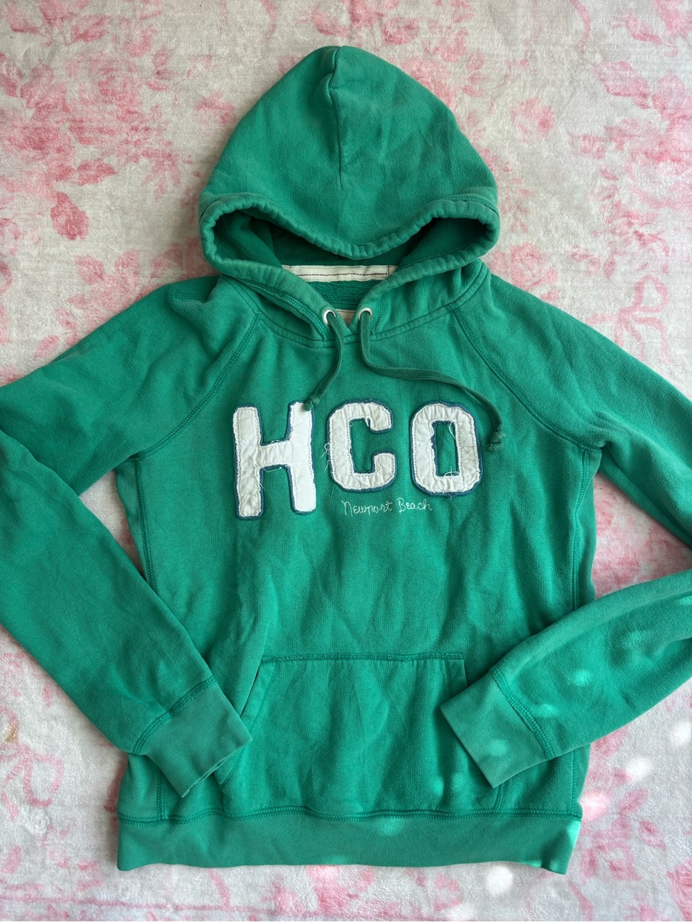Vintage y2k Hollister Co. teal/ green hoodie old tag indie sleeve style